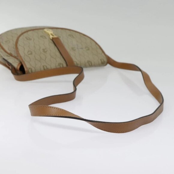 Christian Dior Honeycomb Canvas Shoulder Bag PVC Leather Beige Gold Auth 91284 - Picture 9 of 15